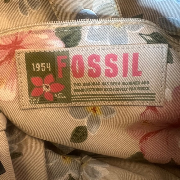 Fossil Bamboo Wooden Handle Woven Satchel Crossbody Lime Green Purse - Picture 7 of 11